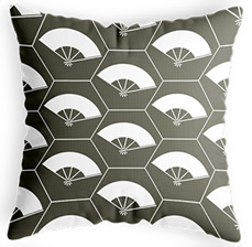 LAMINA日系綠和風抱枕-舞扇 尺寸:45*45CM 