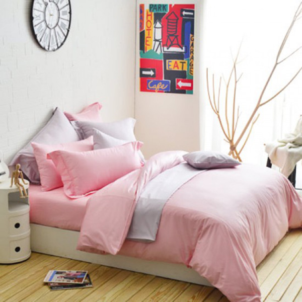 Cozy inn  雙人  極致純色-珠光粉-300織精梳棉薄被套床包組 100%精梳棉,薄被套,被套床包組,精梳棉床包組,珠光粉,雙人