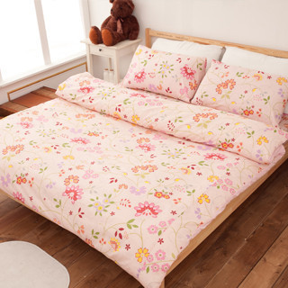 LAMINA 水堇花容(粉) 單人 100%純棉床包枕套三件組 