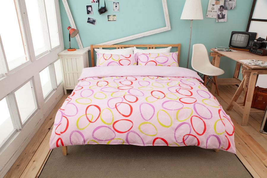 LAMINA混紡加大床包枕套三件組-歡樂頌(混款) 