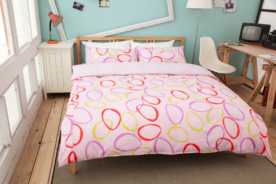 LAMINA混紡加大床包枕套三件組-歡樂頌(混款) 