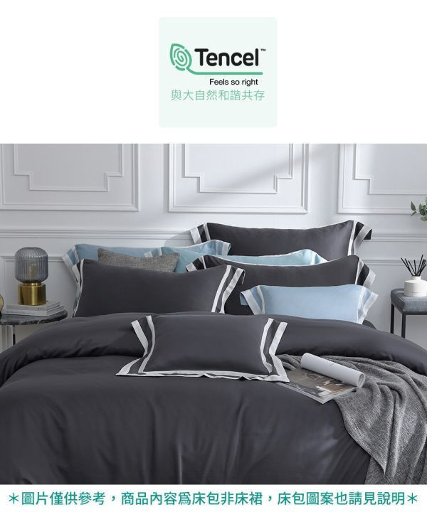 LAMINA 雙人-優雅純色-岩石灰 300織萊賽爾天絲兩用被套 