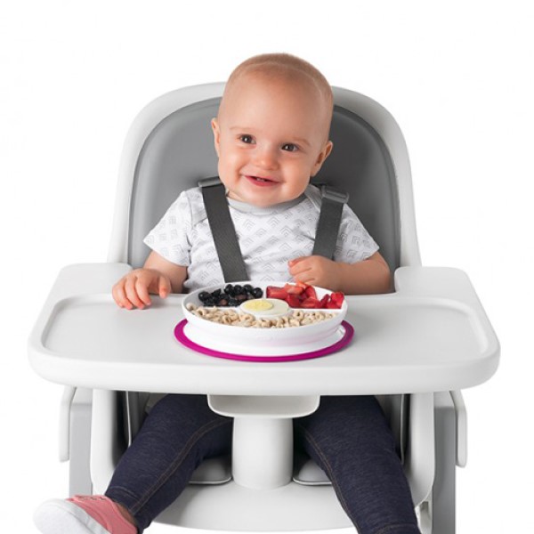 OXO 好吸力分隔餐盤-莓果粉 