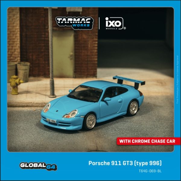 (預購) TARMAC WORKS 1/64 保時捷 Porsche 911 GT3 (type 996) Light Blue T64G-069-BL (預購) TARMAC WORKS 1/64 保時捷 Porsche 911 GT3 (type 996) Light Blue T64G-069-BL