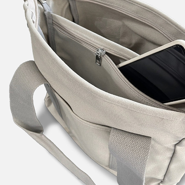 Big環保帆布包│升級大款│提背兩用-卡其色 日常帆布包,側背環保包,多功能隔層,輕鬆整理物品,時尚伴侶,實用舒適,輕便旅行包,簡約生活配件,帆布包,買一送一