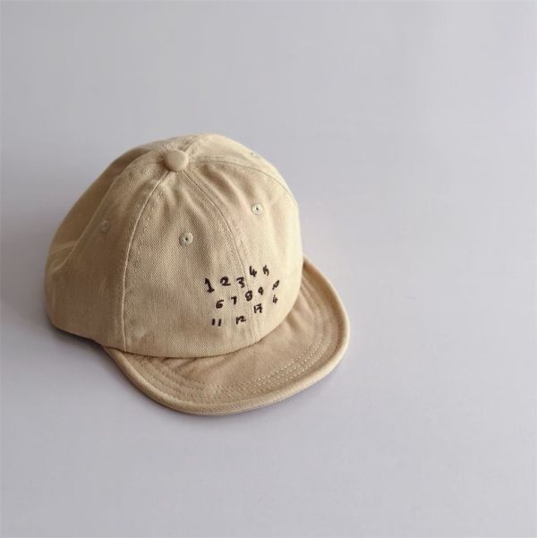 小小數字刺繡燈芯絨帽 