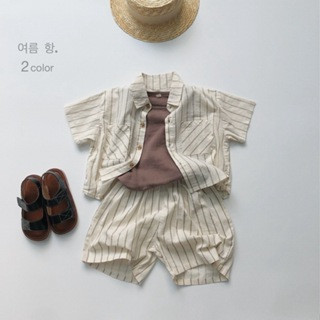 【現貨】日系休閒風！帥帥直條紋襯衫 