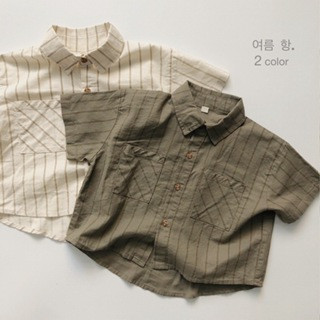 【現貨】日系休閒風！帥帥直條紋襯衫 