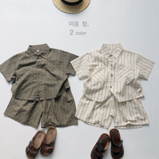 【現貨】日系休閒風！帥帥直條紋襯衫 