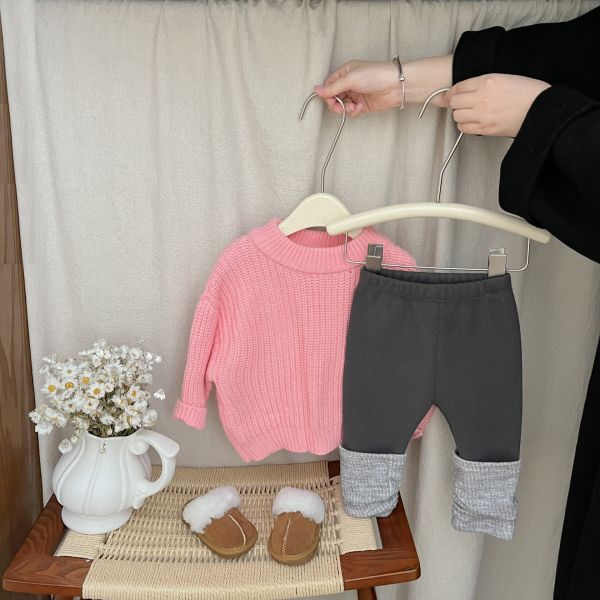 糖果色圓領針織毛衣 