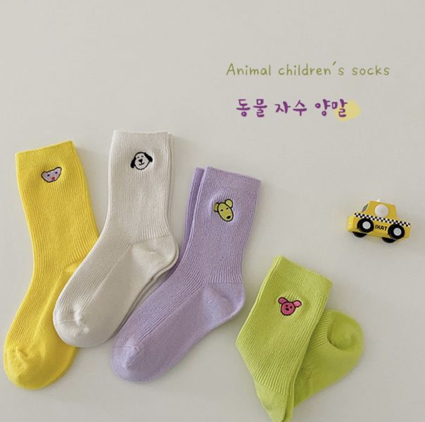 好閃夏天色系｜動物中筒襪 