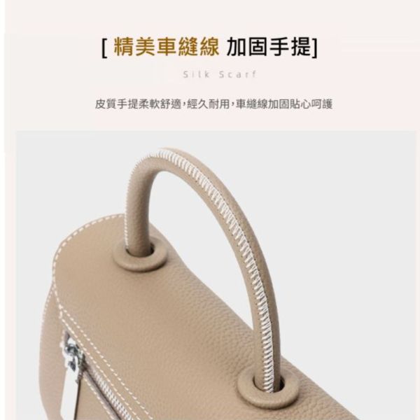 頭層牛皮素色翻蓋肩背手提包女包【LB1073】 