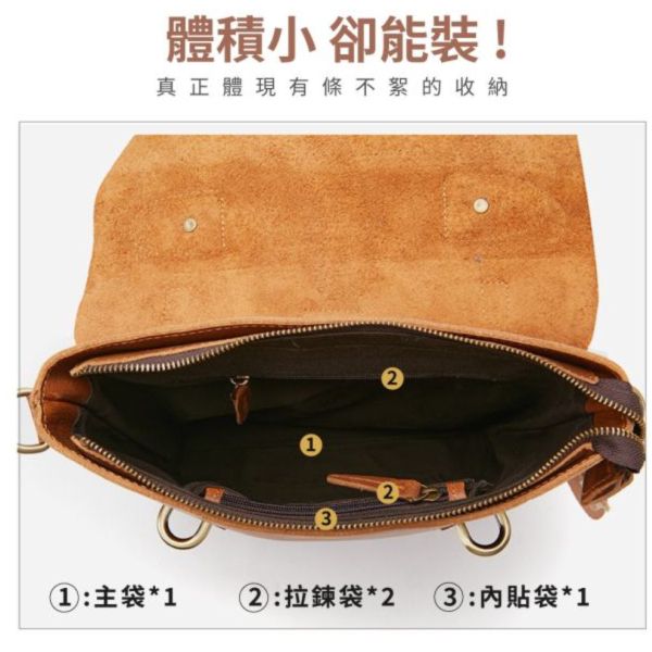 頭層瘋馬牛皮3WAY多功能手提肩背包男包【LB1116】 