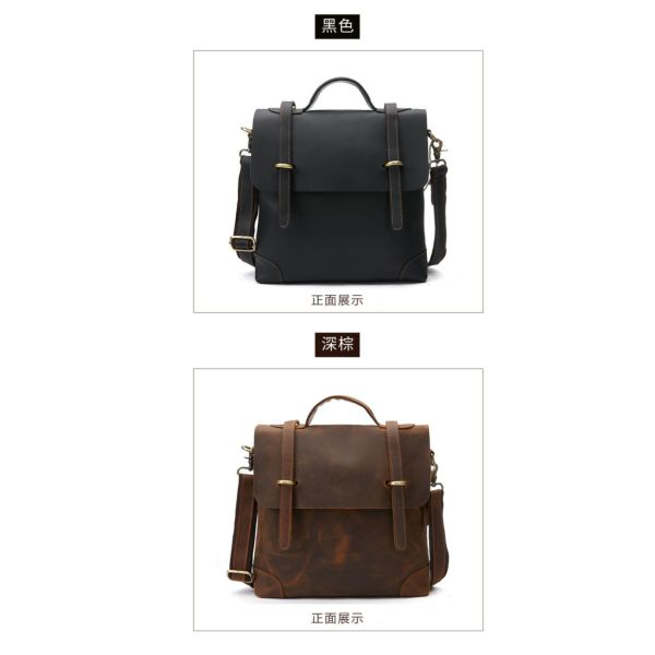 頭層瘋馬牛皮3WAY多功能手提肩背包男包【LB1116】 