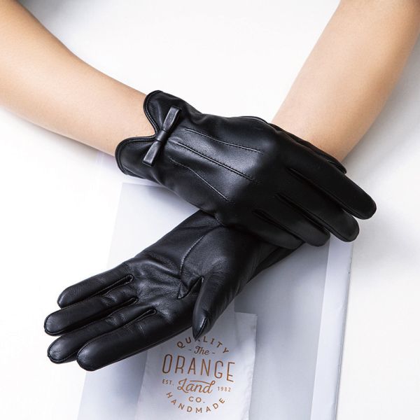 羊皮絨毛內襯可觸碰螢幕女士騎車手套【LGL12】 