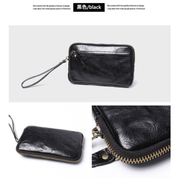 頭層牛皮手拿包男夾女夾【LH1058】 