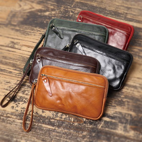 頭層牛皮手拿包男夾女夾【LH1058】 