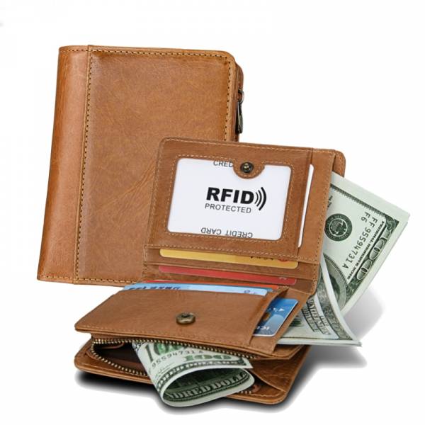 頭層牛皮短夾男夾【LH540】 