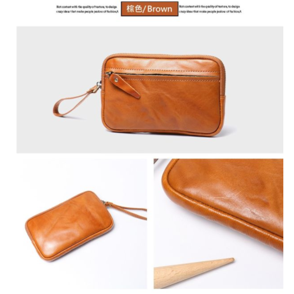 頭層牛皮手拿包男夾女夾【LH1058】 