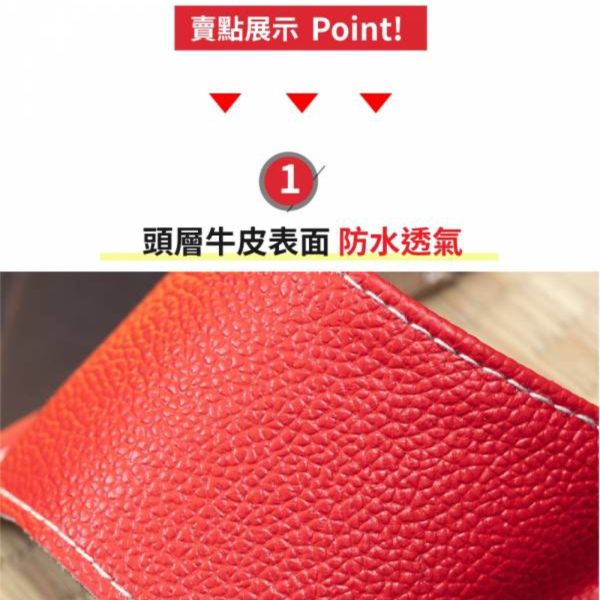 頭層牛皮涼底竹蓆室內拖鞋【LS04】 