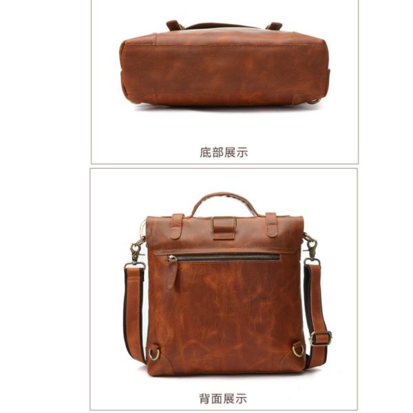 頭層瘋馬牛皮3WAY多功能手提肩背包男包【LB1116】 