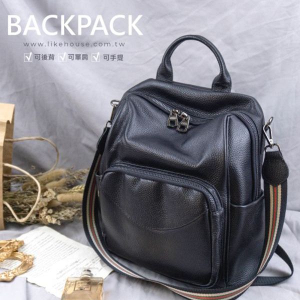 頭層牛皮2WAY後背包女包【LB857】 