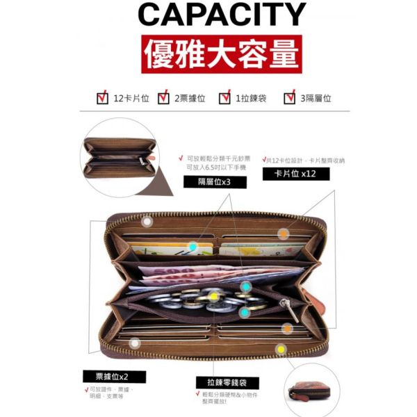 頭層牛皮手工彩繪長夾男夾-唐獅貔貅【LH904】 