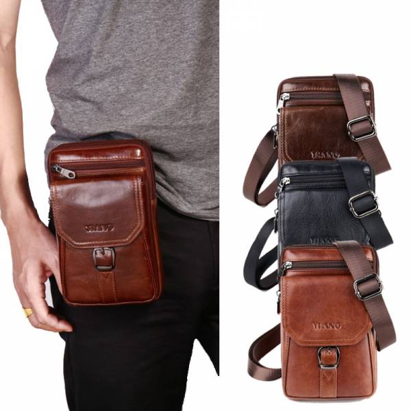 頭層牛皮3WAY肩背腰包男包【LB352】 真皮,腰包,手機包,男包,牛皮,腰掛包