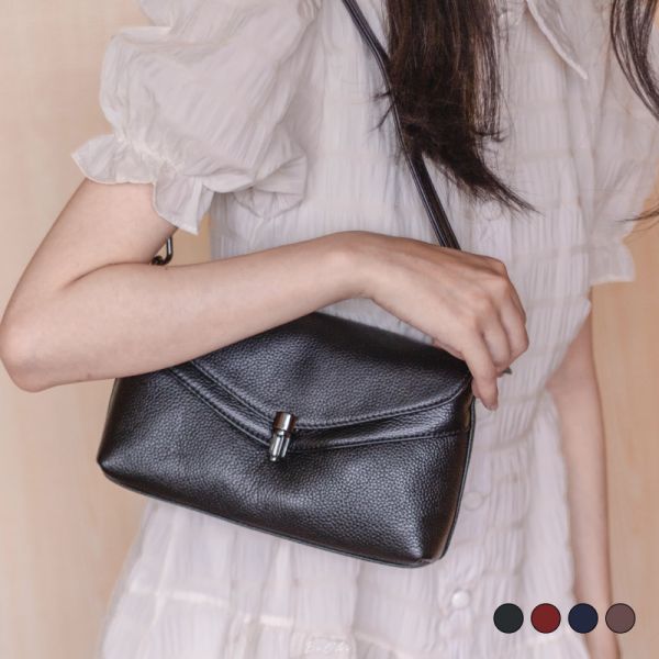 頭層牛皮雙背帶翻蓋肩背包女包【LB963】 