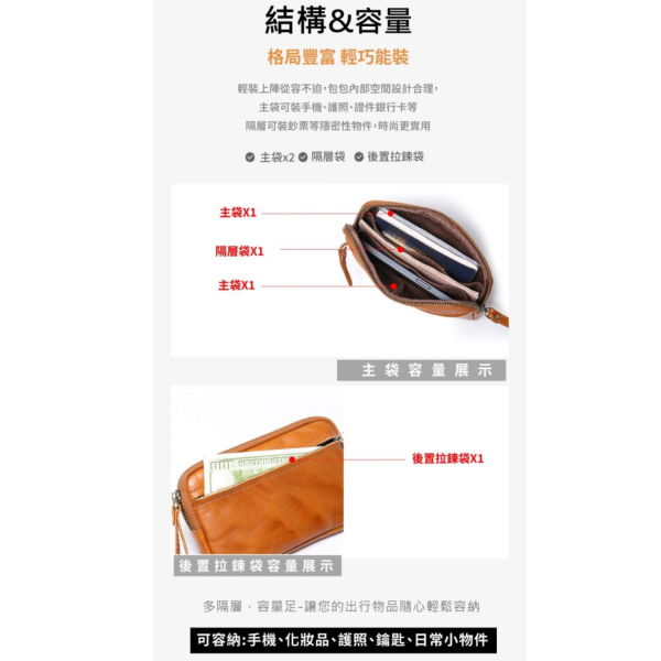 頭層牛皮手拿包男夾女夾【LH1058】 