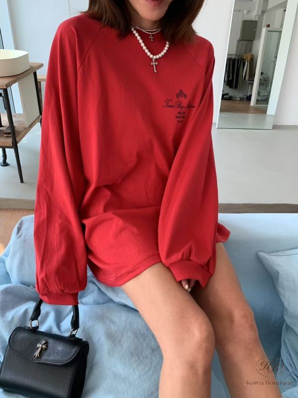 Fw49 秋季 字母標語長版上衣 可當下半身失蹤 