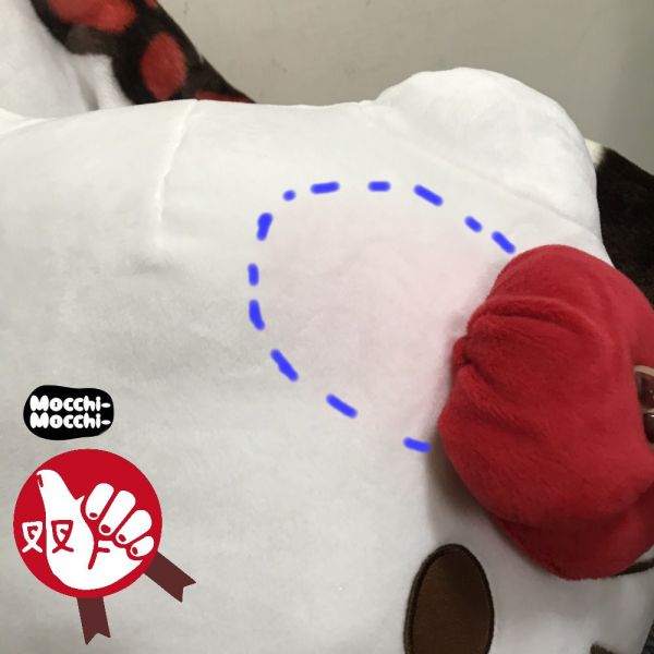 [NG染色] Hello Kitty凱蒂貓大頭蝴蝶結大福麻糬親膚感絨毛抱枕33公分 