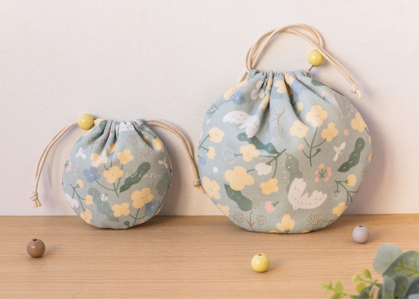 【抹茶冬之嵐-大圓圓束口袋】小物收納 / 萬用袋 Round Drawstring Bag 束口袋,束口包收納包,束繩包束繩袋,隨身包袋,包袋,旅行禮物,交換禮物