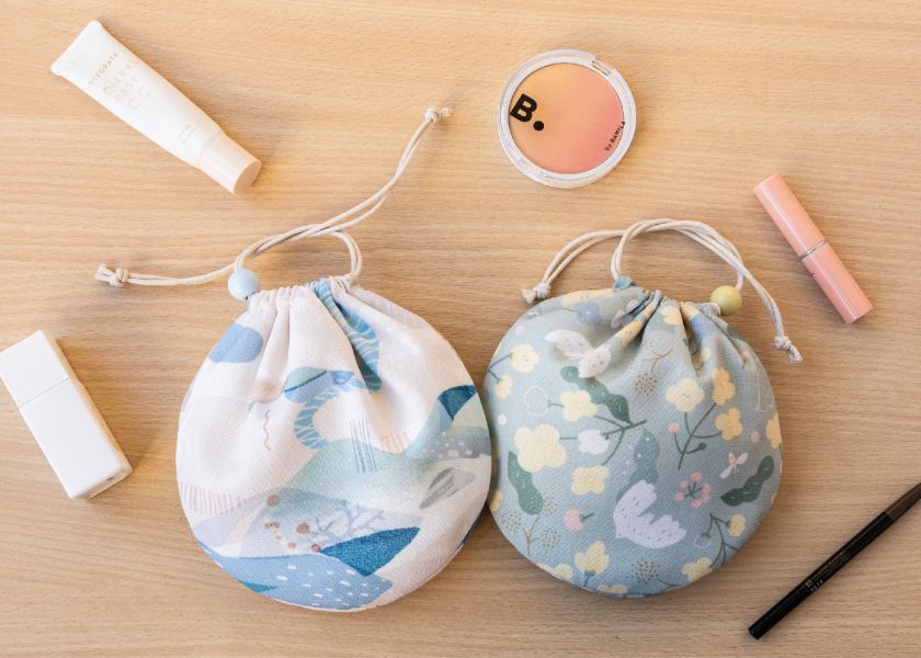 【抹茶冬之嵐-大圓圓束口袋】小物收納 / 萬用袋 Round Drawstring Bag 束口袋,束口包收納包,束繩包束繩袋,隨身包袋,包袋,旅行禮物,交換禮物