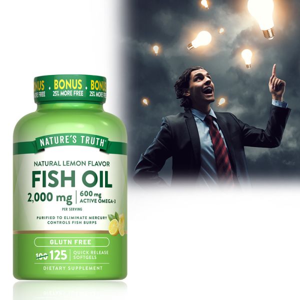 綠萃淨 TG型魚油檸檬味軟膠囊(125粒/瓶) 魚油,TG型魚油,Omega-3,EPA,DHA