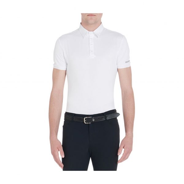 EQUESTRO 男用比賽衫 (白色/網眼透氣面料/XS) 