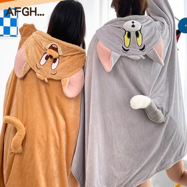 【歐洛菈】Tom&Jerry –冬季必備連帽毯 水晶,礦石,晶礦,水晶手鐲,手鐲,水晶手串,手串,脈輪,磁場,療癒,淨化,紫水晶,粉晶,櫻花瑪瑙,草莓晶