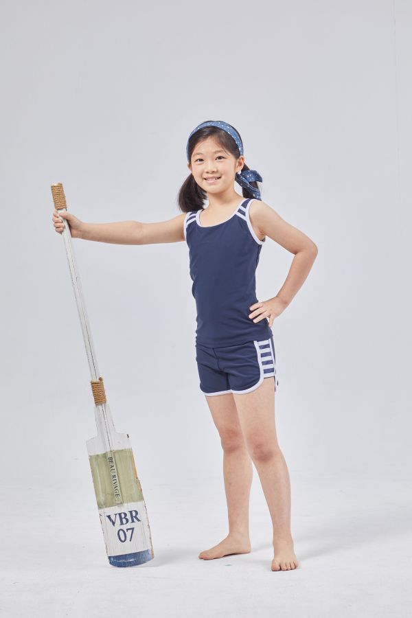 海軍風女童泳裝 