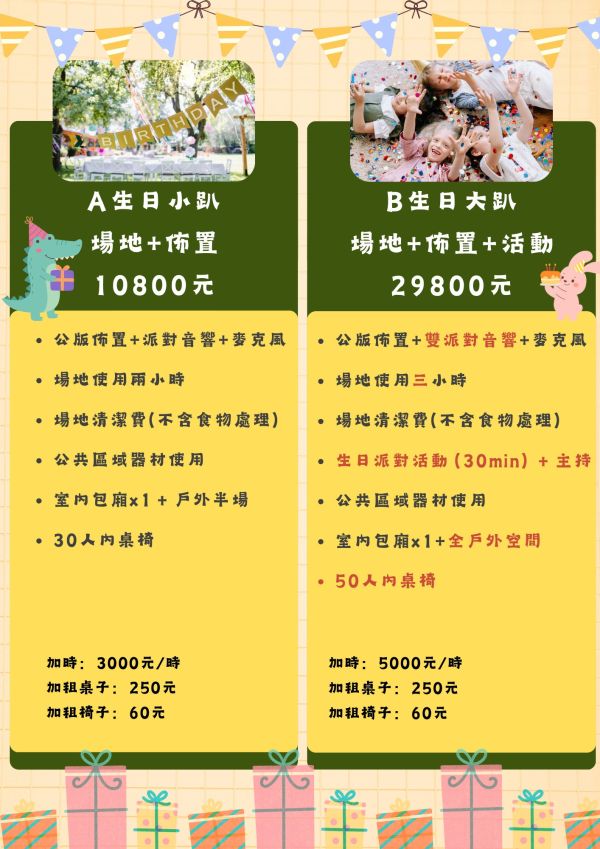 請洽LINE客服｜山形2025生日派對方案 生日、生活儀式感、台中活動、台中兒童活動、生日派對、派對、活動、抓周、性別派對、Baby Shower
