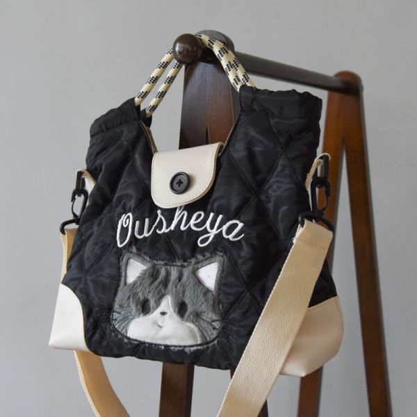 【貓奴必收款】高級感貓咪斜跨手提包 共三色 