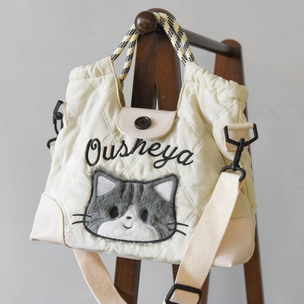【貓奴必收款】高級感貓咪斜跨手提包 共三色 