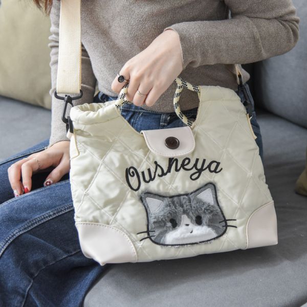 【貓奴必收款】高級感貓咪斜跨手提包 共三色 