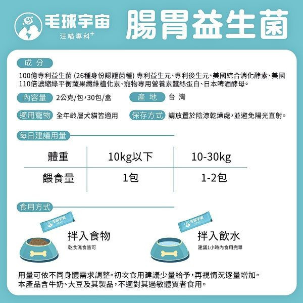 <買1送1>【腸胃益生菌】效期:2026/1/12 市售最高100億活性菌種｜193國專利寵物益生菌｜6大黃金營養複方 
