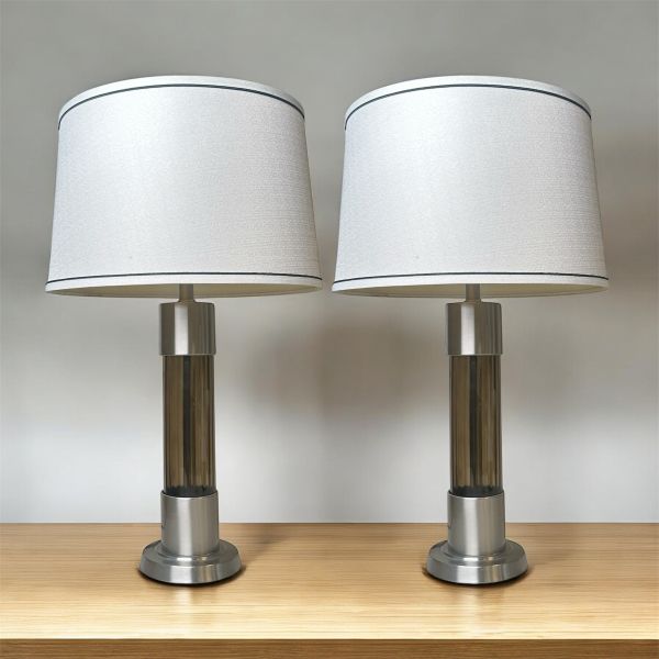 茶色玻璃座布罩桌燈 