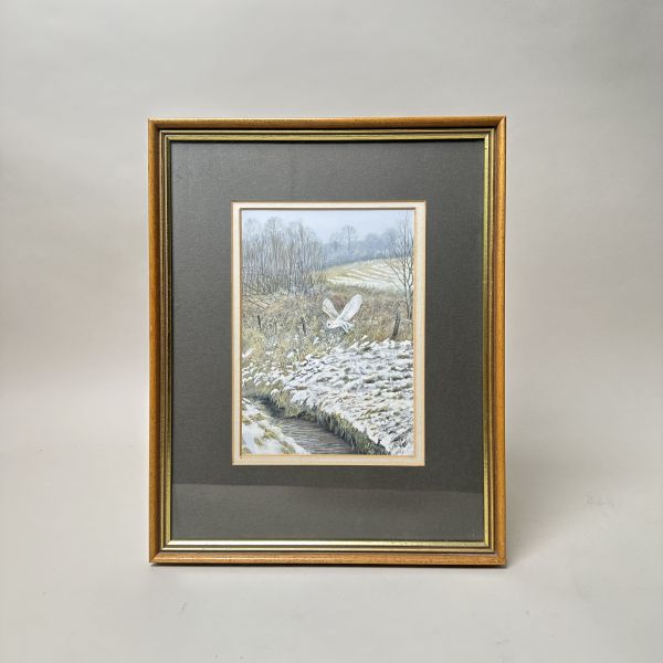 水彩貓頭鷹掛畫 