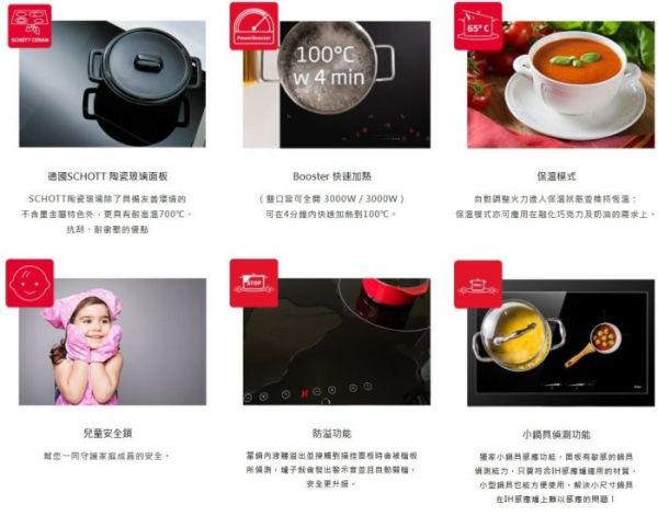 【日成】Amica 大雙口IH感應爐 3700W總功率 HIP-72B2 L 左大 