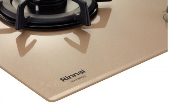 【日成】林內牌二口玻璃檯面爐 RB-F2610G(K) 藍光旋鈕 玫瑰金面板 只剩桶裝瓦斯 桃園廚具,日成,日成廚衛,日成廚衛生活館,日成廚具,金色,林內,瓦斯爐,甜甜價,優惠