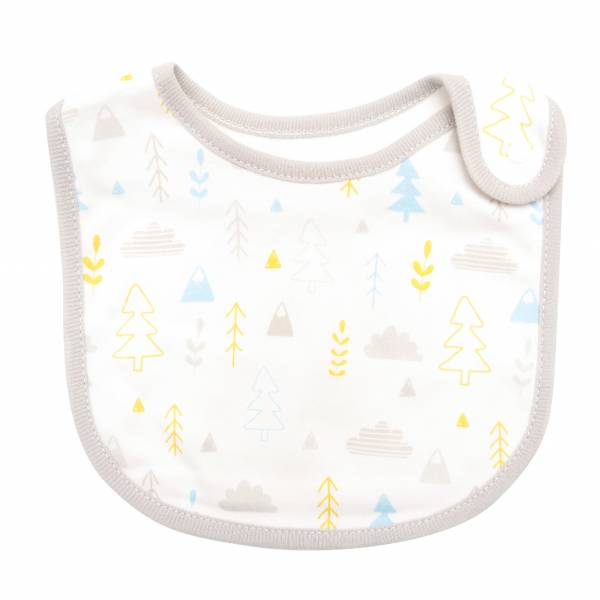 有機棉口水巾三入組-黃色三角龍 口水巾,口水巾組,台灣製口水巾,口慾期