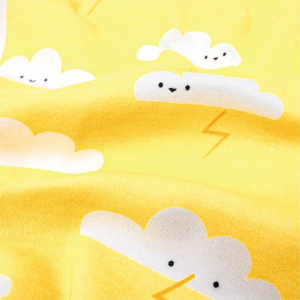 新生兒有機棉和尚服-黃色雲朵 有機棉,台灣製,新生兒,和尚服,紗布衣,肚衣,親生兒服飾,0-6個月,純棉,透氣寶寶衣