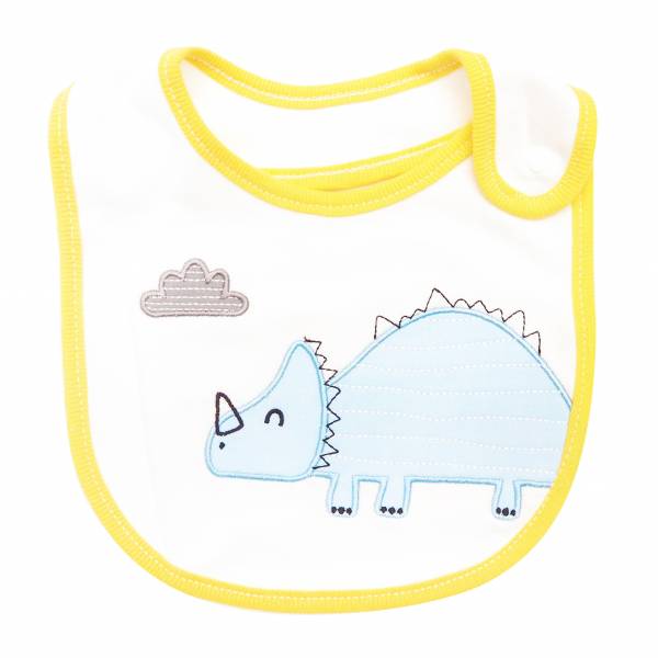 有機棉口水巾三入組-黃色三角龍 口水巾,口水巾組,台灣製口水巾,口慾期